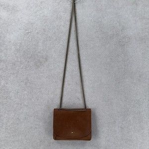 Madewell Brown Chain Crossbody Bag Purse Brown English Saddle Leather Shoulder